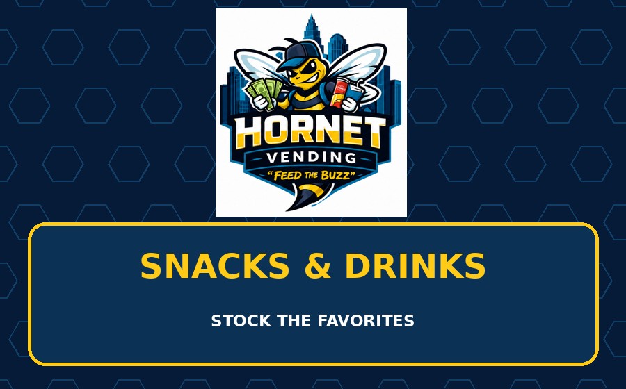 Hornet Vending branded service graphic featuring the original hornet logo