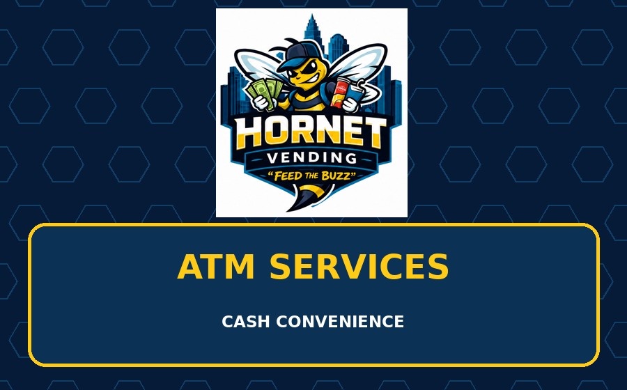 Hornet Vending branded service graphic featuring the original hornet logo